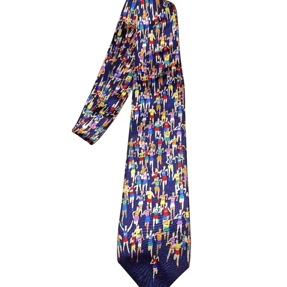 Men's Mararthon Alynn NeckWear 100%‎ Silk Tie Fun Runner Office Casual Whimsical